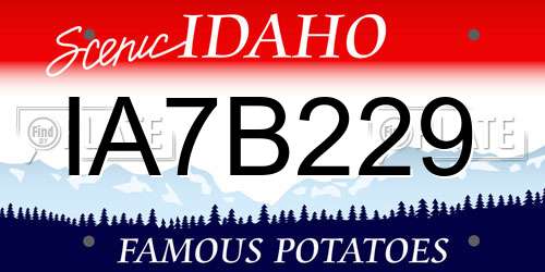 IA7B229 Idaho License Plate