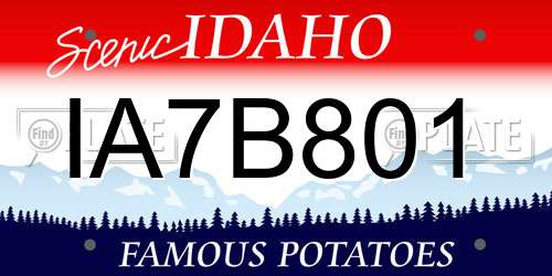 IA7B801 Idaho License Plate