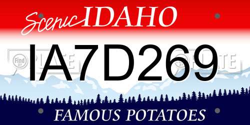 IA7D269 Idaho License Plate