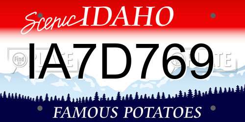 IA7D769 Idaho License Plate