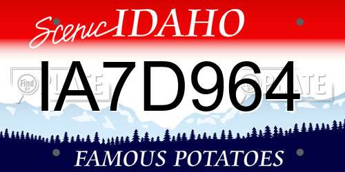 IA7D964 Idaho License Plate