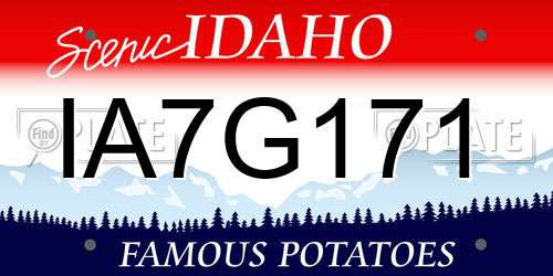 IA7G171 Idaho License Plate