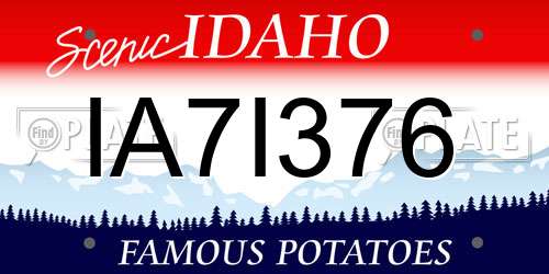 IA7I376 Idaho License Plate