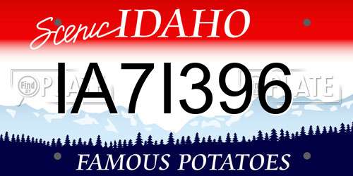 IA7I396 Idaho License Plate