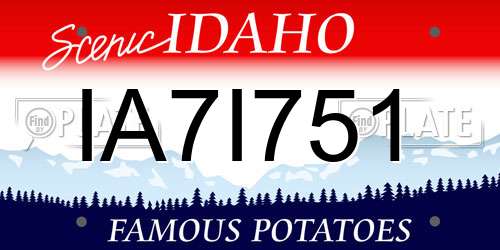 IA7I751 Idaho License Plate