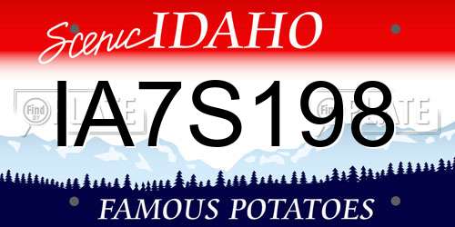 IA7S198 Idaho License Plate