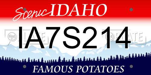 IA7S214 Idaho License Plate