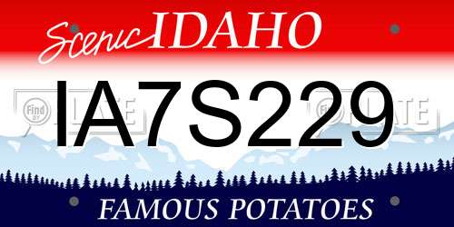 IA7S229 Idaho License Plate
