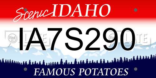 IA7S290 Idaho License Plate