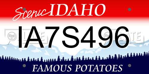 IA7S496 Idaho License Plate
