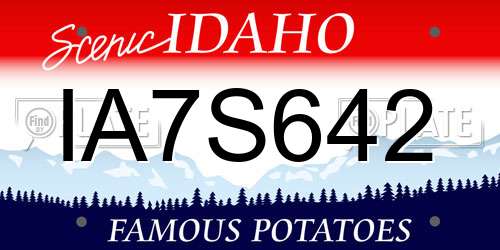 IA7S642 Idaho License Plate
