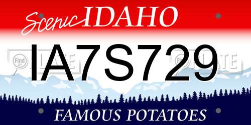 IA7S729 Idaho License Plate
