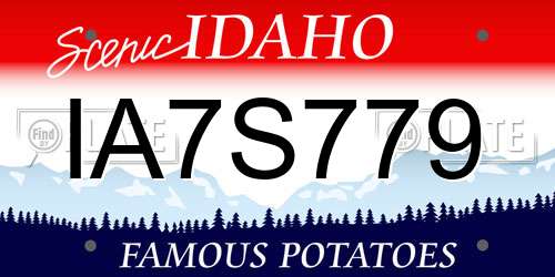 IA7S779 Idaho License Plate