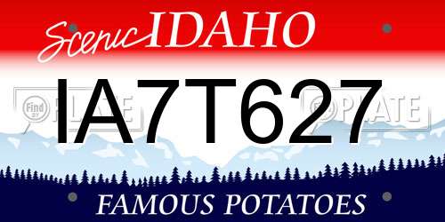 IA7T627 Idaho License Plate