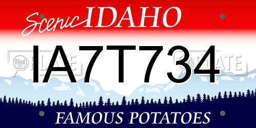 IA7T734 Idaho License Plate