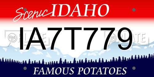 IA7T779 Idaho License Plate