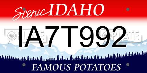 IA7T992 Idaho License Plate