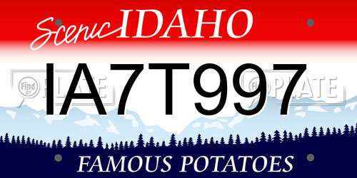 IA7T997 Idaho License Plate