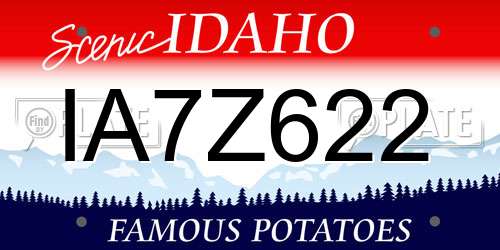 IA7Z622 Idaho License Plate