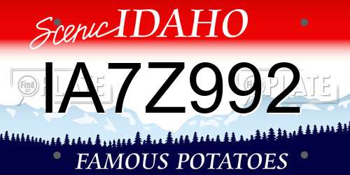 IA7Z992 Idaho License Plate