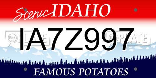 IA7Z997 Idaho License Plate