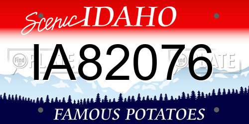 IA82076 Idaho License Plate