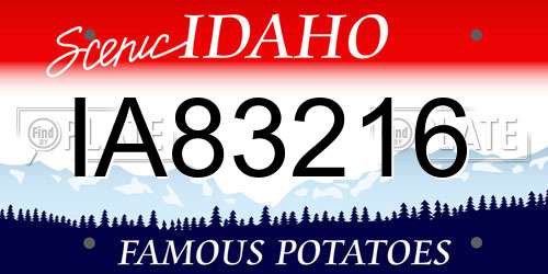 IA83216 Idaho License Plate