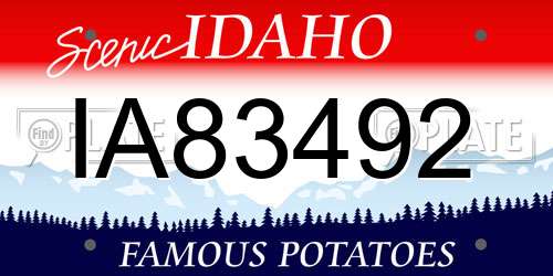 IA83492 Idaho License Plate