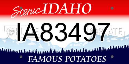 IA83497 Idaho License Plate