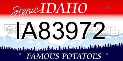 IA83972 Idaho License Plate