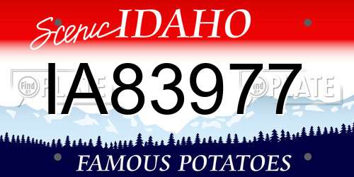 IA83977 Idaho License Plate