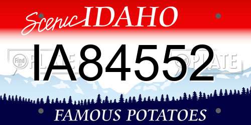 IA84552 Idaho License Plate
