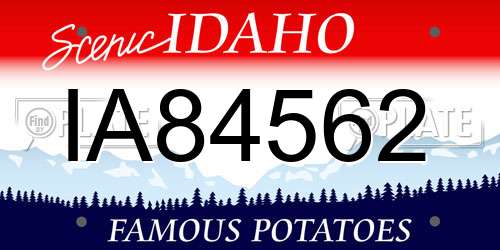 IA84562 Idaho License Plate