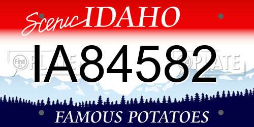 IA84582 Idaho License Plate