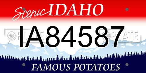 IA84587 Idaho License Plate