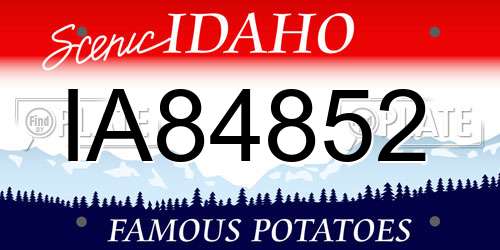 IA84852 Idaho License Plate