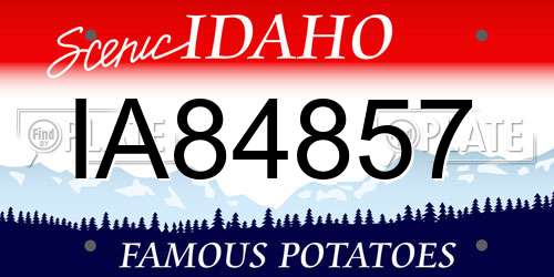 IA84857 Idaho License Plate