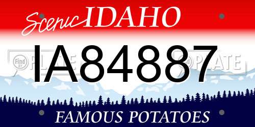 IA84887 Idaho License Plate