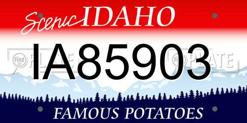 IA85903 Idaho License Plate