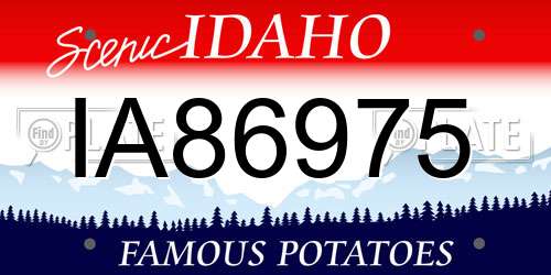 IA86975 Idaho License Plate