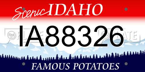 IA88326 Idaho License Plate