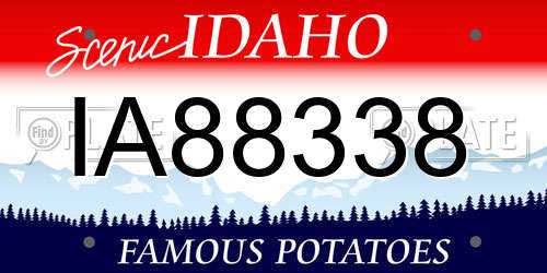 IA88338 Idaho License Plate