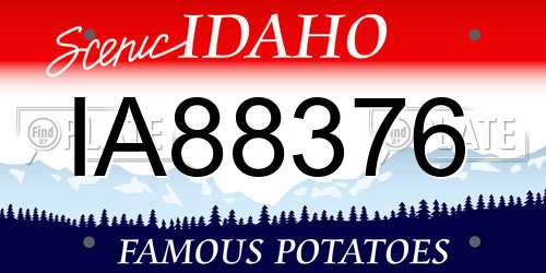 IA88376 Idaho License Plate