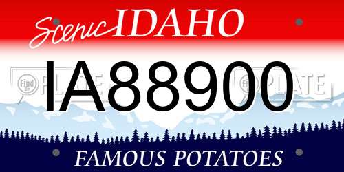 IA88900 Idaho License Plate
