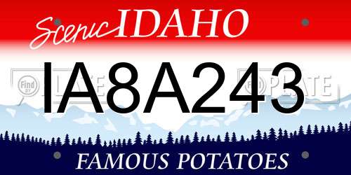 IA8A243 Idaho License Plate