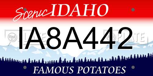 IA8A442 Idaho License Plate