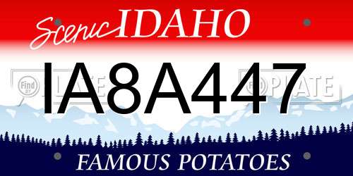 IA8A447 Idaho License Plate