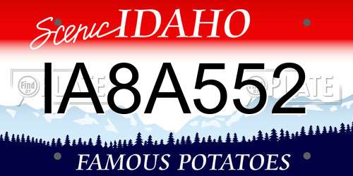 IA8A552 Idaho License Plate