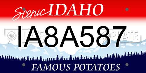 IA8A587 Idaho License Plate