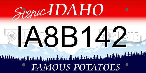 IA8B142 Idaho License Plate